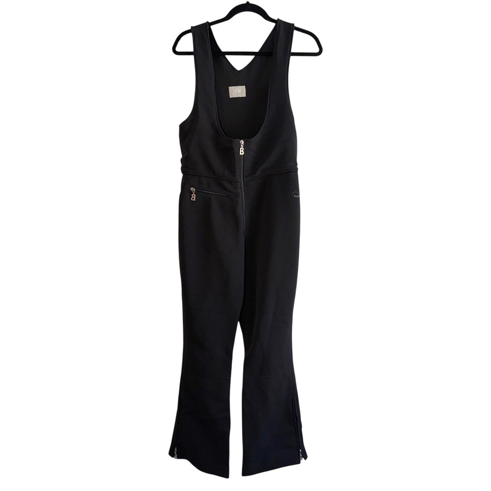 Bogner Tank Style Black Ski‎ Snowboard Bib Women 12 Made in USA Wool Blend